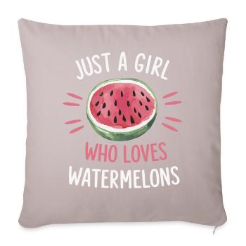 Pastèque, melon, fruit - Housse de coussin décorative 45 x 45 cm - taupe clair - Devant