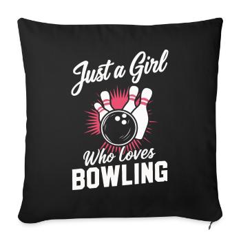 Bowling Bowler Pin Ball Bowling Ball - Housse de coussin décorative 45 x 45 cm - noir - Devant