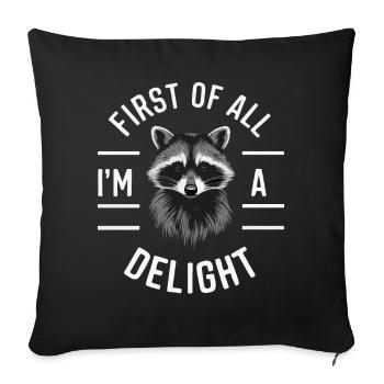 Raton laveur - Housse de coussin décorative 45 x 45 cm - noir - Devant