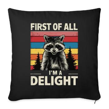 Raccoon - Sofa pillowcase 17,3'' x 17,3'' (45 x 45 cm) - black - Front