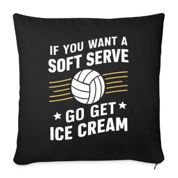 Joueur de volley-ball Joueur de beach-volley S - Housse de coussin décorative 45 x 45 cm - noir - Devant