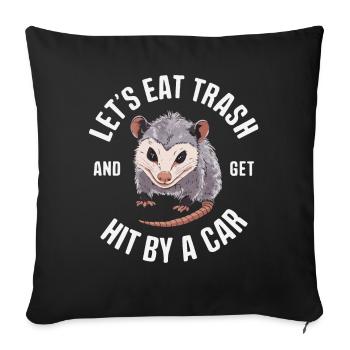 Opossum Possum Animal - Housse de coussin décorative 45 x 45 cm - noir - Devant