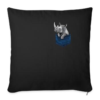 Rhinocéros Rhinocéros - Housse de coussin décorative 45 x 45 cm - noir - Devant