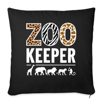 Animaux du zoo Gardien de zoo - Housse de coussin décorative 45 x 45 cm - noir - Devant