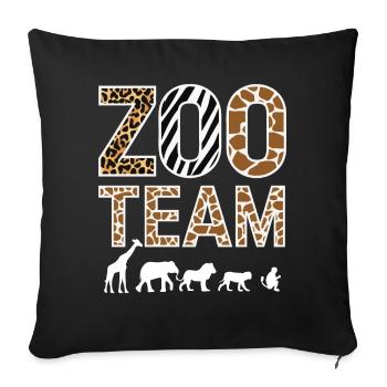 Animaux du zoo Gardien de zoo - Housse de coussin décorative 45 x 45 cm - noir - Devant