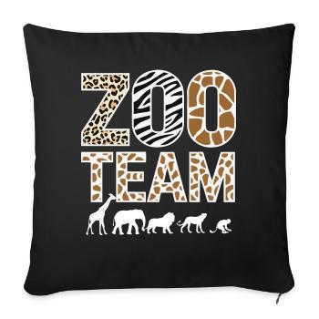 Animaux du zoo Gardien de zoo - Housse de coussin décorative 45 x 45 cm - noir - Devant