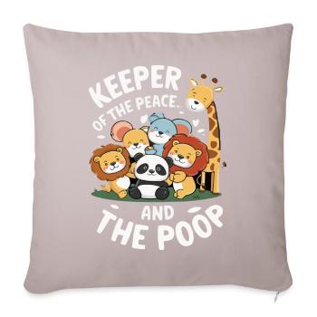 Animaux du zoo Gardien de zoo - Housse de coussin décorative 45 x 45 cm - taupe clair - Devant
