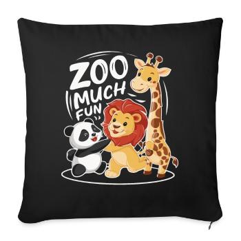 Animaux du zoo Gardien de zoo - Housse de coussin décorative 45 x 45 cm - noir - Devant