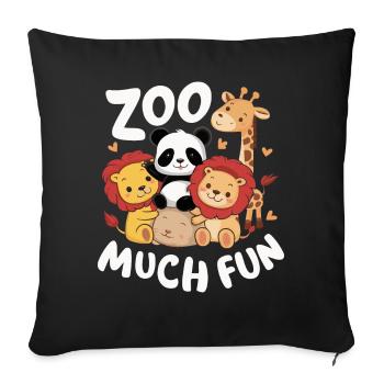 Animaux du zoo Gardien de zoo - Housse de coussin décorative 45 x 45 cm - noir - Devant