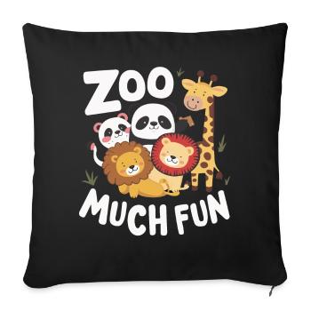 Animaux du zoo Gardien de zoo - Housse de coussin décorative 45 x 45 cm - noir - Devant