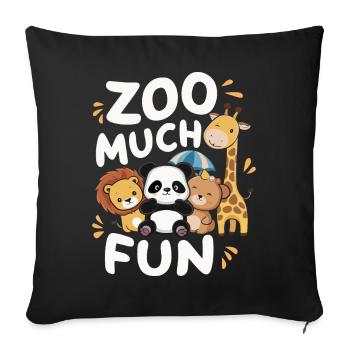 Animaux du zoo Gardien de zoo - Housse de coussin décorative 45 x 45 cm - noir - Devant