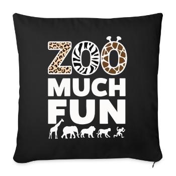 Animaux du zoo Gardien de zoo - Housse de coussin décorative 45 x 45 cm - noir - Devant