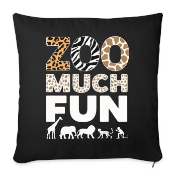 Animaux du zoo Gardien de zoo - Housse de coussin décorative 45 x 45 cm - noir - Devant