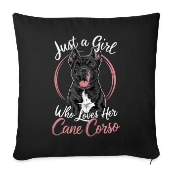 Cane Corso Dog - Sofa pillowcase 17,3'' x 17,3'' (45 x 45 cm) - black - Front