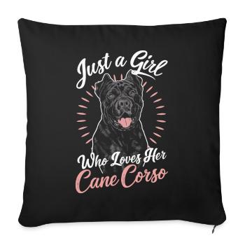 Cane Corso Hund - Sofakissenbezug 45 x 45 cm - Schwarz - Vorne