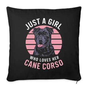 Cane Corso Hund - Sofakissenbezug 45 x 45 cm - Schwarz - Vorne