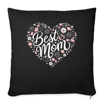 Mom Mom Mother's Day Family - Sofa pillowcase 17,3'' x 17,3'' (45 x 45 cm) - black - Front