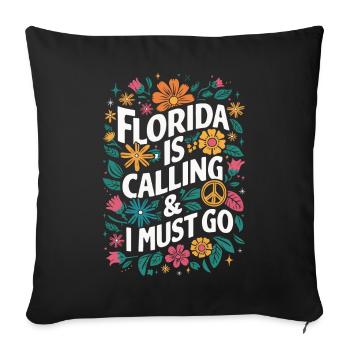 Florida USA America Seed - Sofa pillowcase 17,3'' x 17,3'' (45 x 45 cm) - black - Front