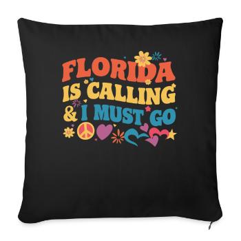 Florida USA America Seed - Sofa pillowcase 17,3'' x 17,3'' (45 x 45 cm) - black - Front