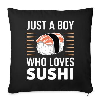Sushi Cuisine Japonaise Maki Sushi Kawaii - Housse de coussin décorative 45 x 45 cm - noir - Devant