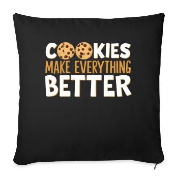 Cookies Cookie Biscuits Biscuits Chocolate - Sofa pillowcase 17,3'' x 17,3'' (45 x 45 cm) - black - Front