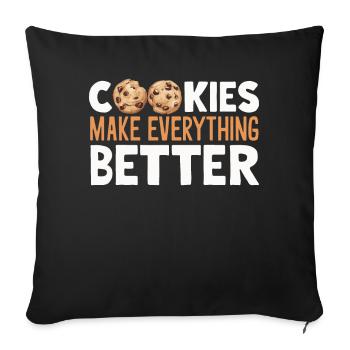 Cookies Cookie Biscuits Biscuits Chocolate - Sofa pillowcase 17,3'' x 17,3'' (45 x 45 cm) - black - Front