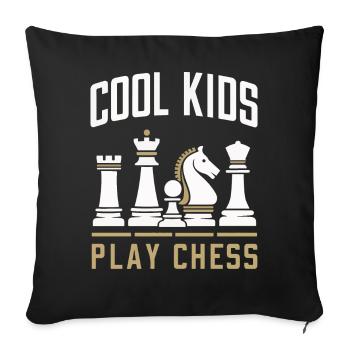 Chess Chess Player - Sofa pillowcase 17,3'' x 17,3'' (45 x 45 cm) - black - Front