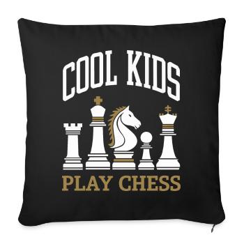 Chess Chess Player - Sofa pillowcase 17,3'' x 17,3'' (45 x 45 cm) - black - Front
