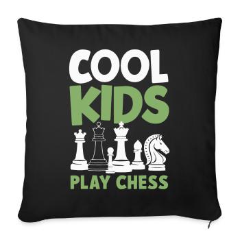 Chess Chess Player - Sofa pillowcase 17,3'' x 17,3'' (45 x 45 cm) - black - Front