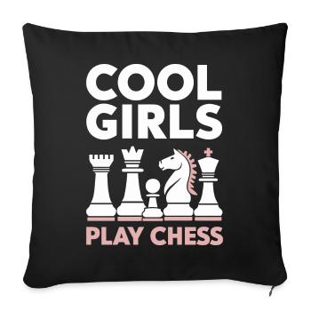 Chess Chess Player - Sofa pillowcase 17,3'' x 17,3'' (45 x 45 cm) - black - Front