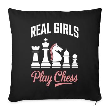 Chess Chess Player - Sofa pillowcase 17,3'' x 17,3'' (45 x 45 cm) - black - Front