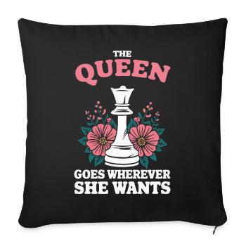Chess Chess Player - Sofa pillowcase 17,3'' x 17,3'' (45 x 45 cm) - black - Front