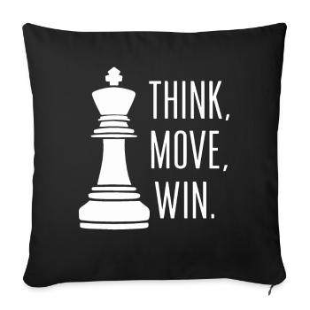 Chess Chess Player - Sofa pillowcase 17,3'' x 17,3'' (45 x 45 cm) - black - Front