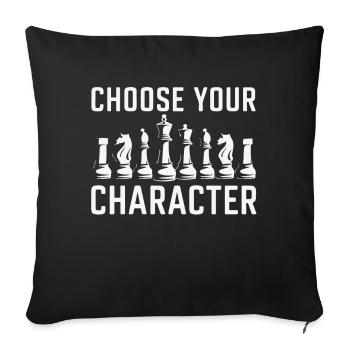 Chess Chess Player - Sofa pillowcase 17,3'' x 17,3'' (45 x 45 cm) - black - Front