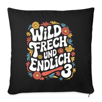 Birthday Gift 3 Years Children's Birthday - Sofa pillowcase 17,3'' x 17,3'' (45 x 45 cm) - black - Front