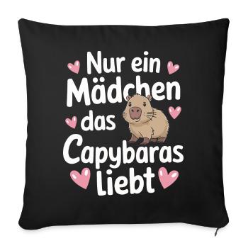 Capybara Wasserschwein Capybaras - Sofa pillowcase 17,3'' x 17,3'' (45 x 45 cm) - black - Front