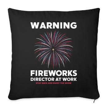 Pyrotechnie Feux d’artifice Pyrotechnie - Housse de coussin décorative 45 x 45 cm - noir - Devant