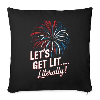 Pyrotechnie Feux d’artifice Pyrotechnie - Housse de coussin décorative 45 x 45 cm - noir - Devant