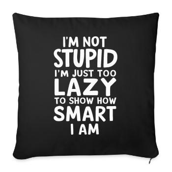 Drôle, sarcasme, humour sarcastique, ironie - Housse de coussin décorative 45 x 45 cm - noir - Devant