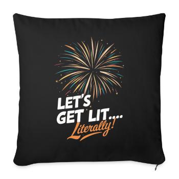 Pyrotechnie Feux d’artifice Pyrotechnie - Housse de coussin décorative 45 x 45 cm - noir - Devant