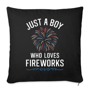Pyrotechnie Feux d’artifice Pyrotechnie - Housse de coussin décorative 45 x 45 cm - noir - Devant