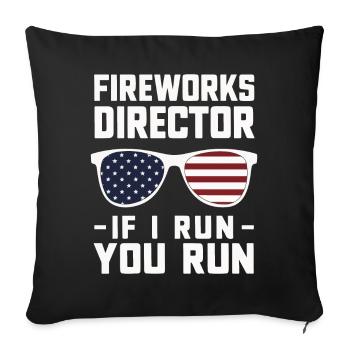 Pyrotechnie Feux d’artifice Pyrotechnie - Housse de coussin décorative 45 x 45 cm - noir - Devant