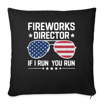 Pyrotechnie Feux d’artifice Pyrotechnie - Housse de coussin décorative 45 x 45 cm - noir - Devant