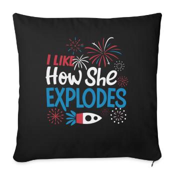 Pyrotechnie Feux d’artifice Pyrotechnie - Housse de coussin décorative 45 x 45 cm - noir - Devant