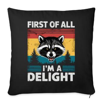 Raccoon - Sofa pillowcase 17,3'' x 17,3'' (45 x 45 cm) - black - Front