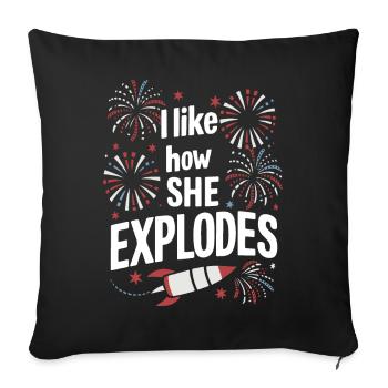 Pyrotechnie Feux d’artifice Pyrotechnie - Housse de coussin décorative 45 x 45 cm - noir - Devant