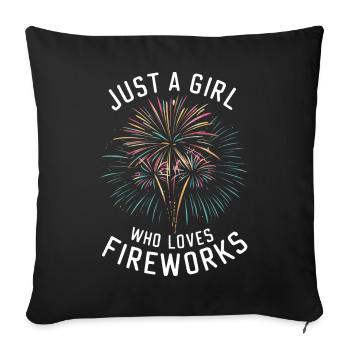 Pyrotechnie Feux d’artifice Pyrotechnie - Housse de coussin décorative 45 x 45 cm - noir - Devant