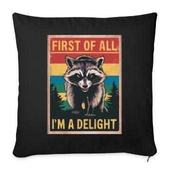 Raccoon - Sofa pillowcase 17,3'' x 17,3'' (45 x 45 cm) - black - Front