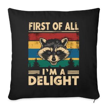 Raton laveur - Housse de coussin décorative 45 x 45 cm - noir - Devant