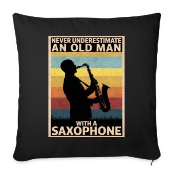 Saxophone Saxophone - Sofa pillowcase 17,3'' x 17,3'' (45 x 45 cm) - black - Front